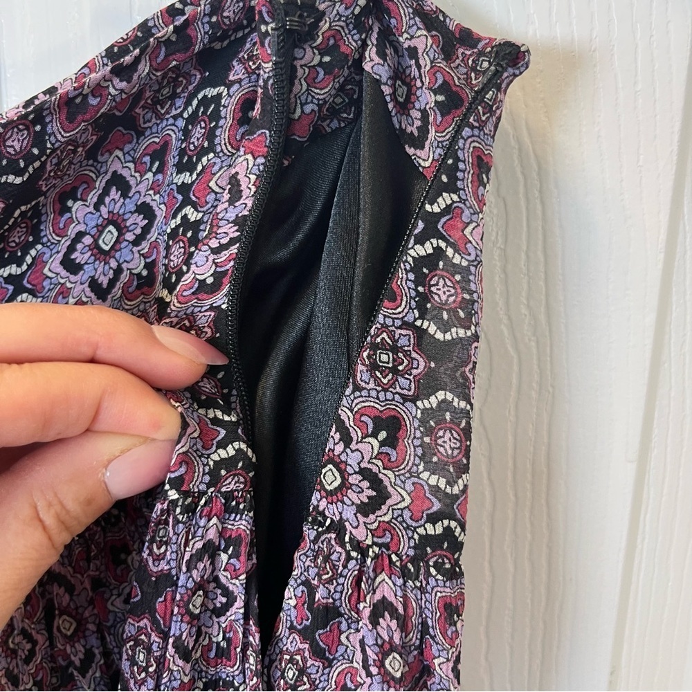 Laura Ashley Silk Floral layered Women's Midi Skirt Fully lined Size 16 Boho - Picture 5 of 11